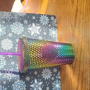 COPY - 2023 oil slick rainbow studded 16oz drinking cup